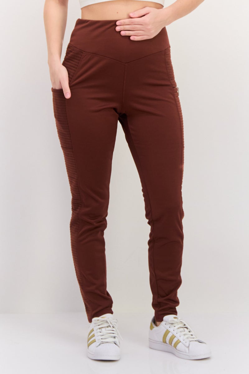 Tahari Sports Women Sportswear Fit Training Leggings, Brown - Image 1