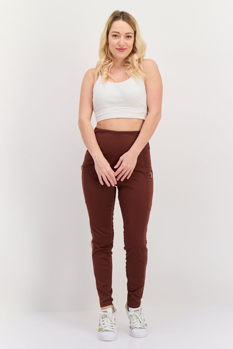 Tahari Sports Women Sportswear Fit Training Leggings, Brown - Image 4