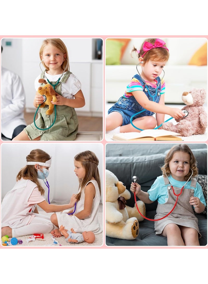 مخطوطات سماعة الطبيب الحقيقية ذات الرأس المزدوج للأطفال، لعب دور الأطفال، الاستماع إلى هدايا لعبة نبضات القلب الوظيفية - أصفر - Image 5