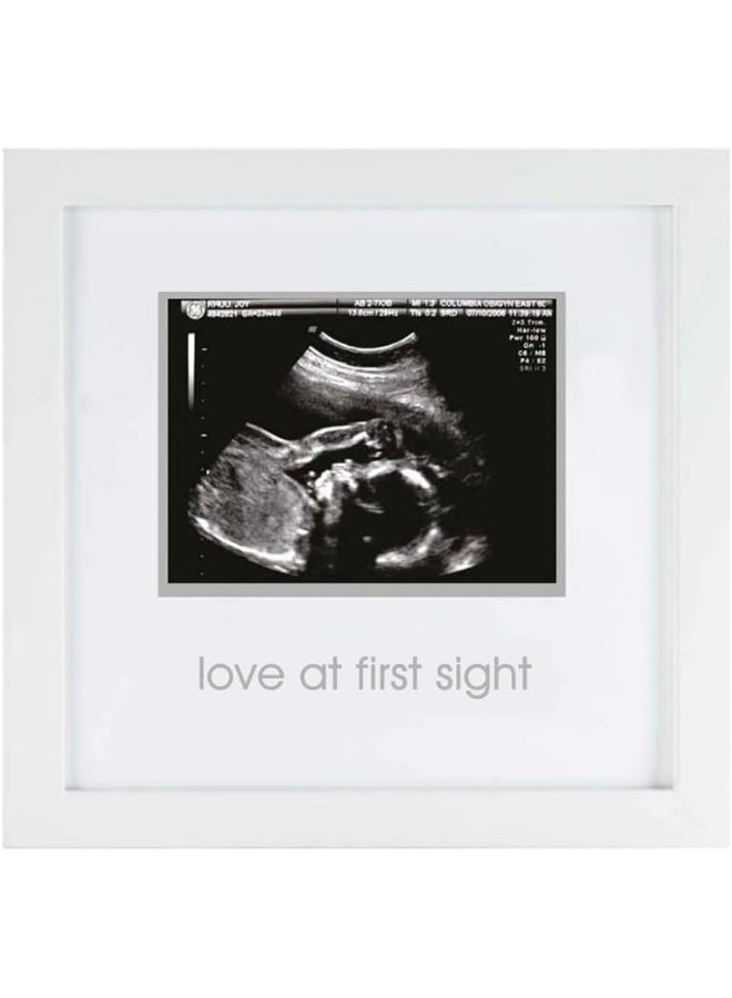 Pearhead Love at First Sight Sonogram Picture Frame, Gender Neutral Ultrasound Keepsake, Ideal Pregnancy Gift, Baby Shower and Nursery Decor, 4”x3” Photo Insert, White - Image 1