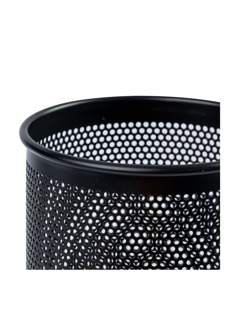 Deli 4-Piece Round Metal Steel Pen Holders Black - Image 3