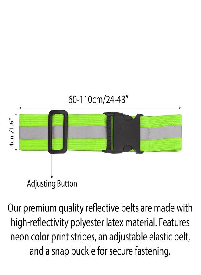 Marsrut 5 Pcs Reflective Belt or Sash, PT Belts Lights for Running At Night Safety Visibility Adjustable Lightweight Vest Waist Glow Straps for Cycling Walking Fit Women Men Kid (Black Blue Pink Green Orange) - Image 2