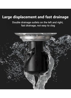ماركة غير محددة Silicone Floor Drain Core, Anti Odor Floor Drain Plug, Sewer Drain Core, Bathroom Sink Drain with Filter Basket, Sewer Floor Drain Core for Bathroom Kitchen, Grey, Black, 7 * 4.8cm  - Image 3
