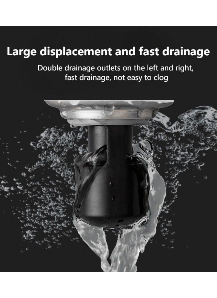 Generic Silicone Floor Drain Core, Anti Odor Floor Drain Plug, Sewer Drain Core, Bathroom Sink Drain with Filter Basket, Sewer Floor Drain Core for Bathroom Kitchen, Grey, Black, 7 * 4.8cm  - Image 3