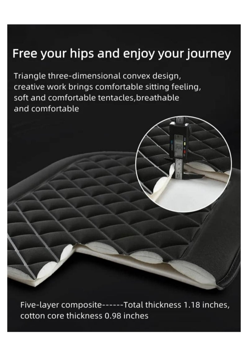 Cooling Breathable Car Seat, 3D Decompression Car Seat, Improve Driving View Car Seat, Suitable for Car, Truck, Office Chair (Black) - Image 4