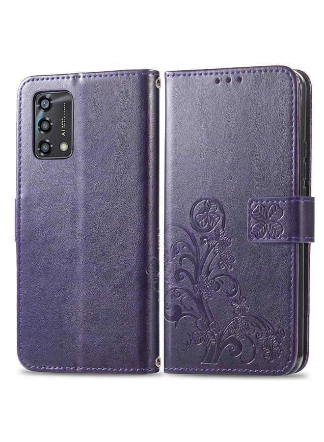 اس-توب جراب لهاتف OPPO A95 5G، جراب هاتف جلدي منقوش بأربع أوراق - Image 2