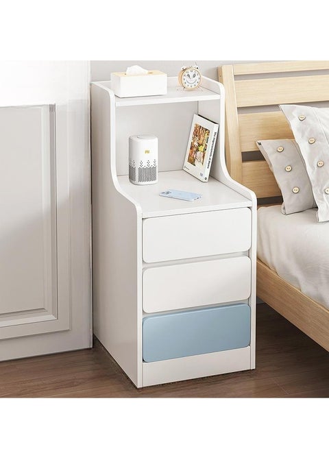 30cm Three Drawer Bedside Table, Shelf Simple Modern Small Ultra-Narrow Simple Bedside Mini Storage Cabinet Rental Room with Storage Cabinet
