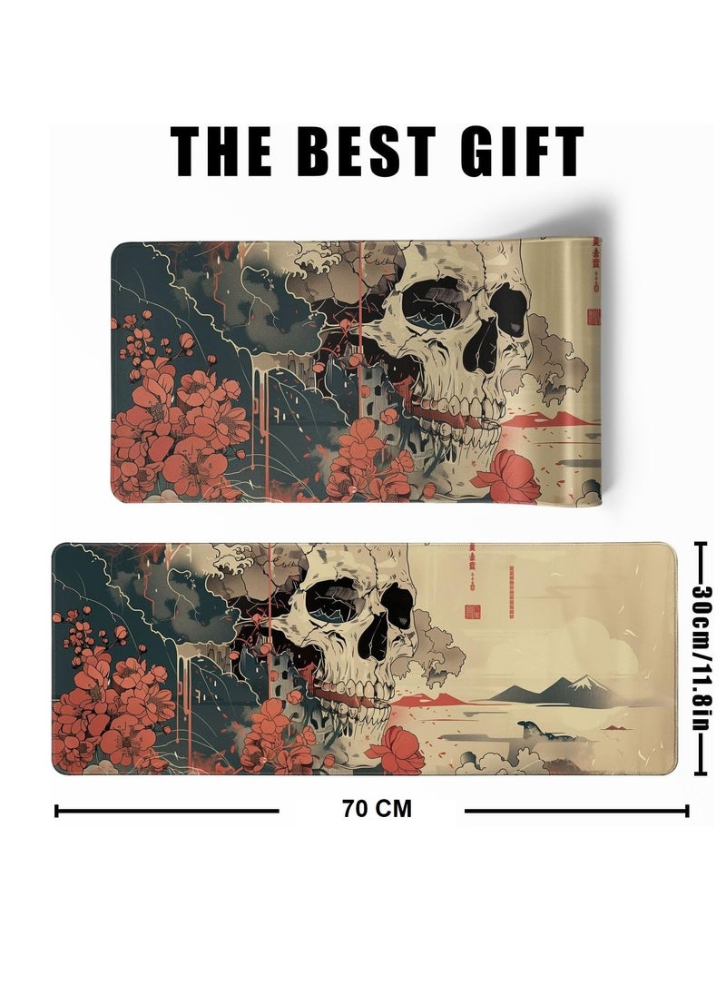 Generic - Japanese Skull and Ukiyo-e Art Gaming Mouse Pad – Anti Slip Base – Speed Edition | 70 X 30 cm - Image 1