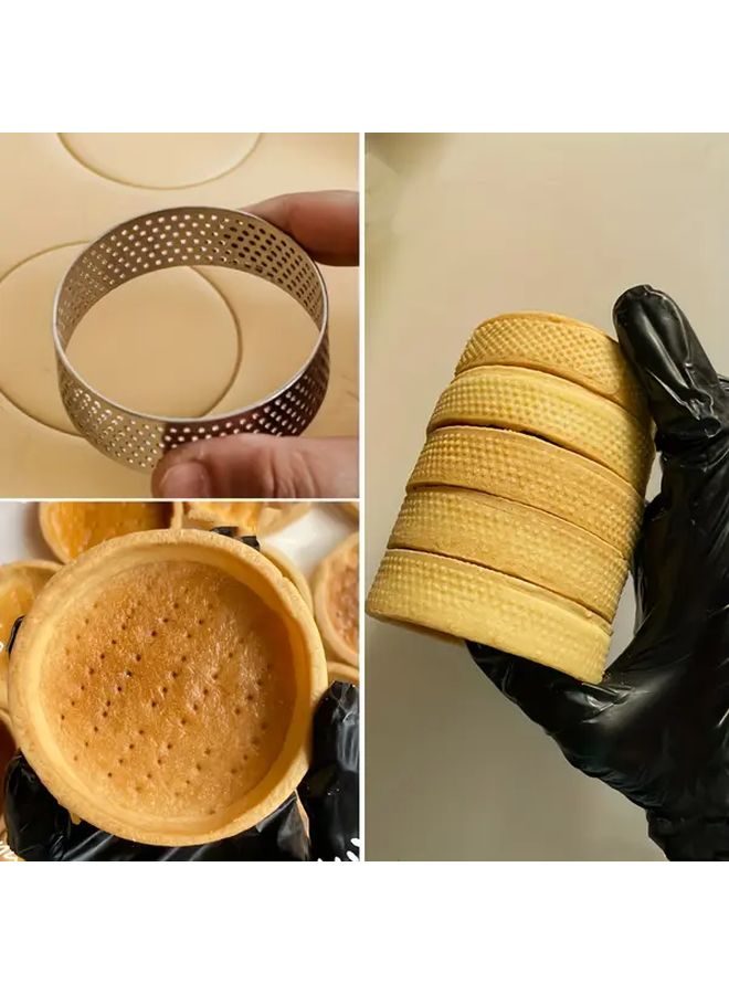 Stainless Steel Tower Ring Set Medium 10pcs Non-Stick Round Cake Mousse Mold - Image 5