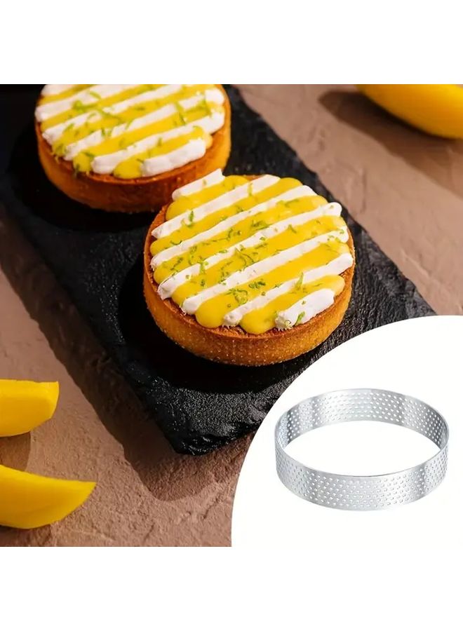 Stainless Steel Tower Ring Set Medium 10pcs Non-Stick Round Cake Mousse Mold - Image 4
