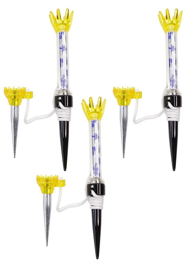 FoRapid 3"/80mm Reusable Earth-Friendly Golf Magnet Tee Flex Lift Support Performance Tee/Reduce Resistance/Farther Straighter Drives/8-Prong Durable Rubber Head/8.3" String x3 (Yellow) - Image 1