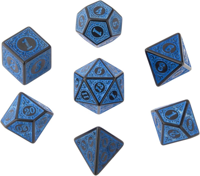klarako 7 Pack DND Dice Sets Polyhedral Dice Great for Role Playing Table Game  Blue - Image 3
