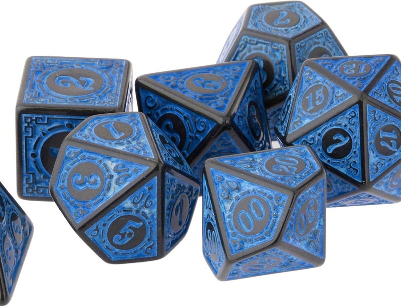 klarako 7 Pack DND Dice Sets Polyhedral Dice Great for Role Playing Table Game  Blue - Image 4