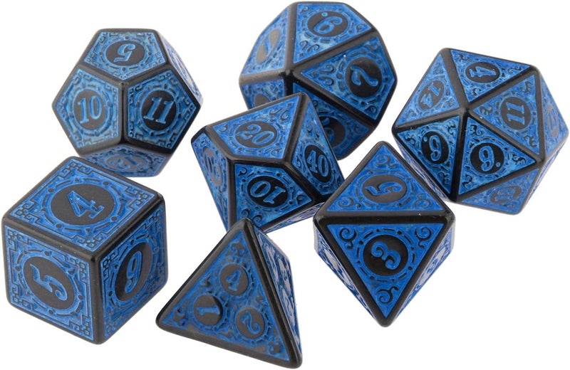 klarako 7 Pack DND Dice Sets Polyhedral Dice Great for Role Playing Table Game  Blue - Image 1