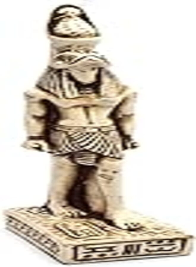 immatgar pharaonic standing Horus Statue figurines for Home Décor ancient Egyptian souvenirs gifts from Egypt Collectible Pharaohs (off white - 16.5 CM Long)