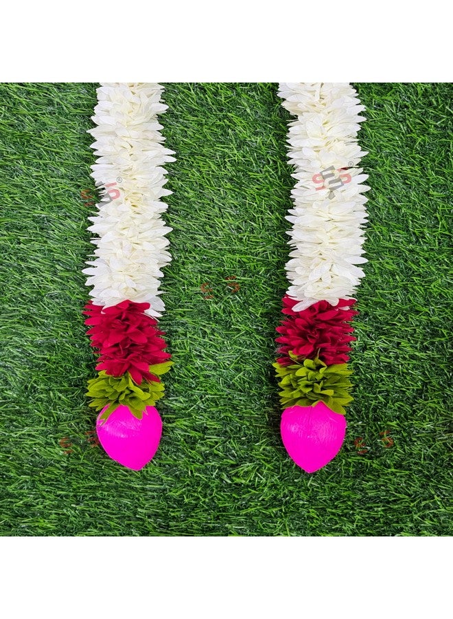 S2S Artificial Fabric White Gajra Jasmine Flower Strings Wedding Decorations,Event Decor. Perfect for Diwali,Ganpati & Pooja/Temple/Mandir Decoration (Pack of 5) (Each Ladi Size 24 in) - Image 2