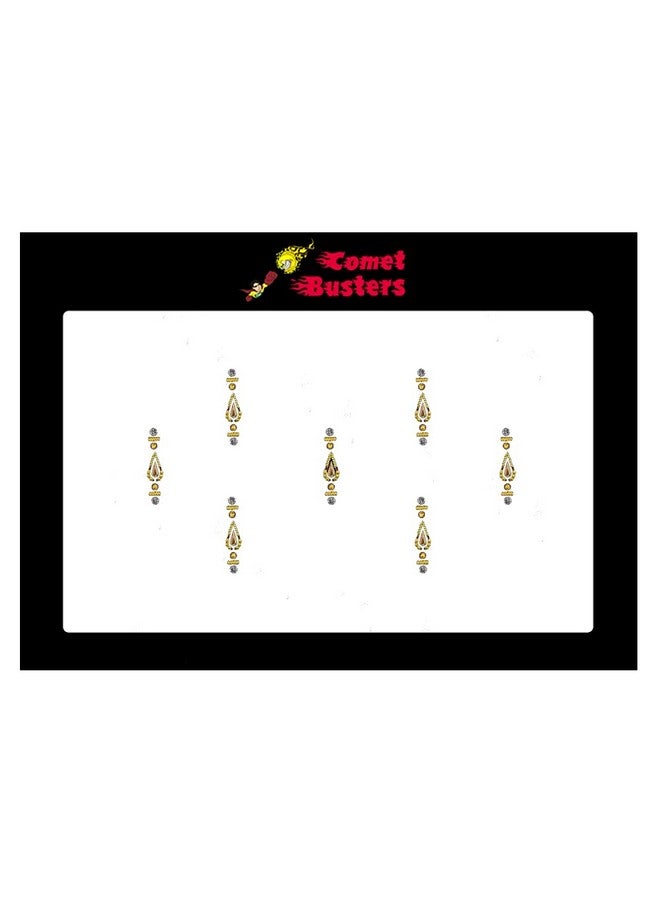 Comet Busters Long Beautiful Golden Bindi (BIN832)(18mm) - Image 3