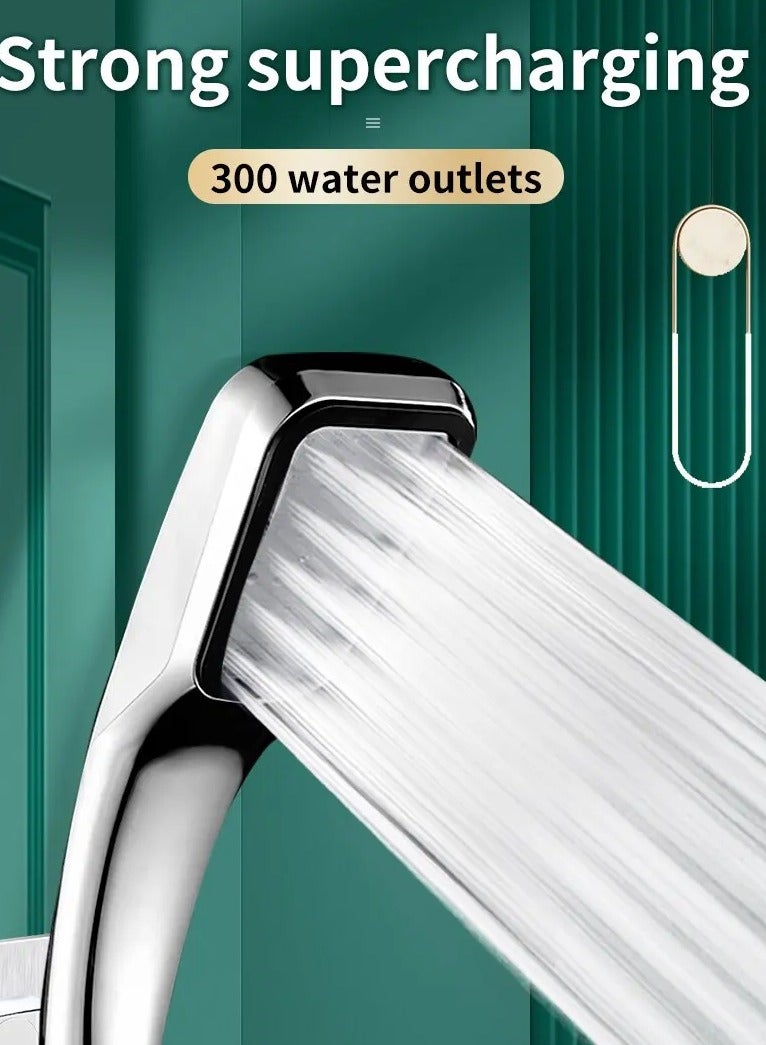 AROAQ Shower Head, High Pressure Handheld Shower Head, Bathroom Pressurized Water Saving 300 Holes Square Shower Head, Durable Hand Shower Nozzle For Bathroom - Image 2