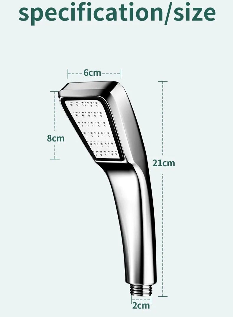 AROAQ Shower Head, High Pressure Handheld Shower Head, Bathroom Pressurized Water Saving 300 Holes Square Shower Head, Durable Hand Shower Nozzle For Bathroom - Image 5