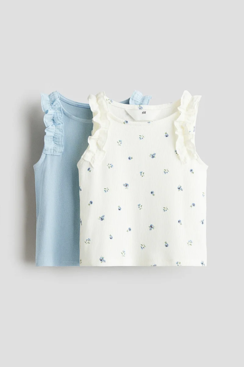 H&M 2-pack ribbed cotton tops
