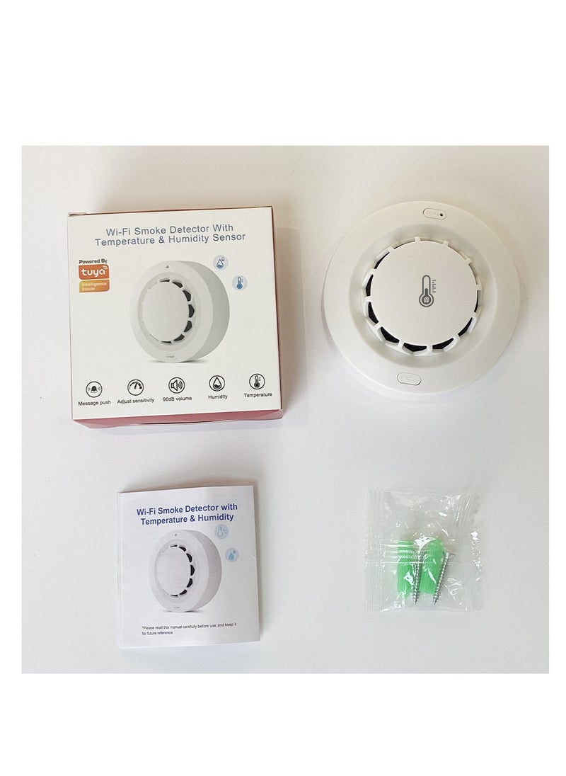 TUYA - Smart Wi-Fi smoke Detector with 2.4GHz Temperature and Humidity Sensor Fire Warning - Image 1