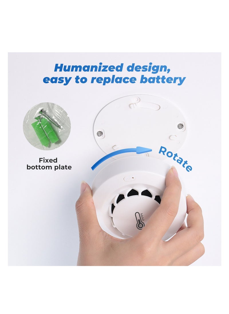 TUYA - Smart Wi-Fi smoke Detector with 2.4GHz Temperature and Humidity Sensor Fire Warning - Image 1
