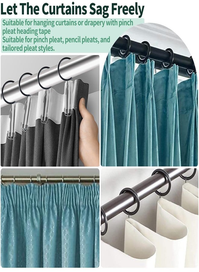 Yauhar Yuahar 120Pcs 1.35 Inch/ 30mm Metal Drapery Curtain Hanging Rings with Eyelets, 4 Prongs Pinch Pleat Hook with Pin-on Hooks Pins for Window Door Shower Bathroom Drapes - Image 5