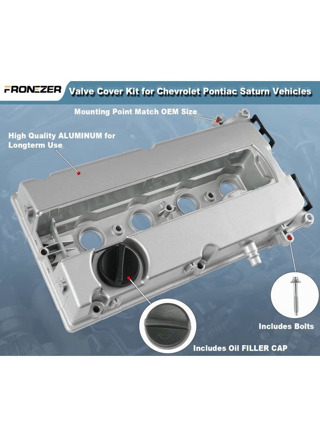 FRONEZER Aluminum Engine Valve Cover Kit with Gasket, Bolts, Oil Filler Cap Compatible with 2011-2016 Chevy Cruze, 2012-2018 Sonic, 2013-2020 Trax, 2009-2011 Aveo Aveo5 1.6L 1.8L Replace# 55558673 55564395 - Image 5