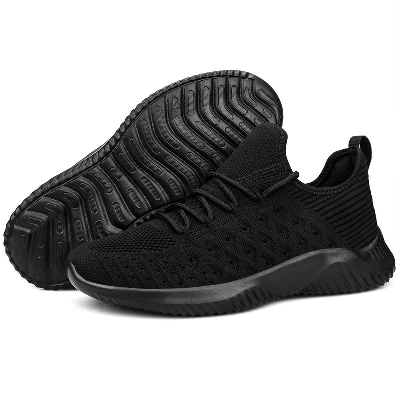 Feethit Womens Slip On Walking Shoes Non Slip Running Shoes Breathable Workout Shoes Lightweight Gym Sneakers All Black Size 9 - Image 5