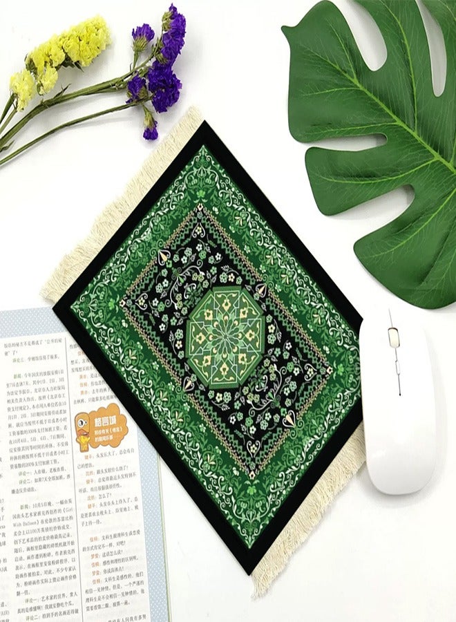 Aramu Vintage Mini Mouse Pad Coasters Oriental Mousepad Floral Style Funny Desk Mat Coasters Graduation Gift for Boho Doll House Rug with Anti Slip Rubber Base for Desk(Classic Style) - Image 1