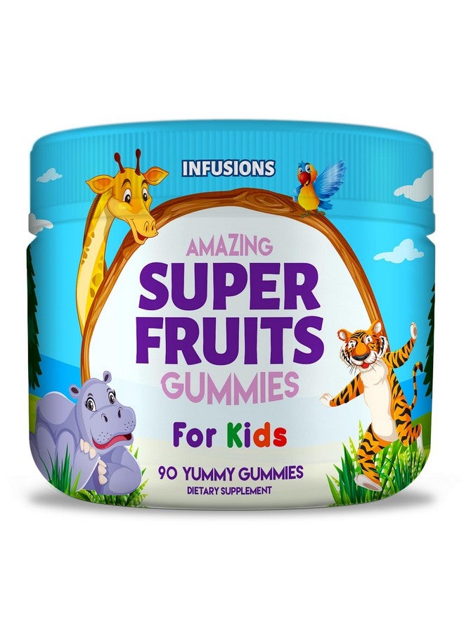 Generic Infusions Super Fruit Gummies 180 Count w/Vitamin A,C,E + Zinc - Organic Silica, Antioxidant Blend - Vegan Friendly - Gluten Free - Non-GMO - 2 Pack  - Image 2
