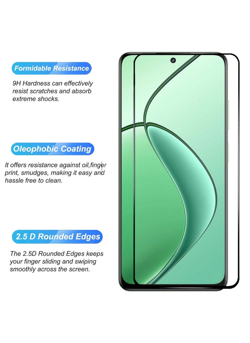 Generic - واقي شاشة Realme 12X - واقي شاشة من الزجاج المقوى من الحافة إلى الحافة، شفافية عالية، لمسة دقيقة، مضاد للانفجار، حواف مقوسة ناعمة، تركيب سهل - Image 1