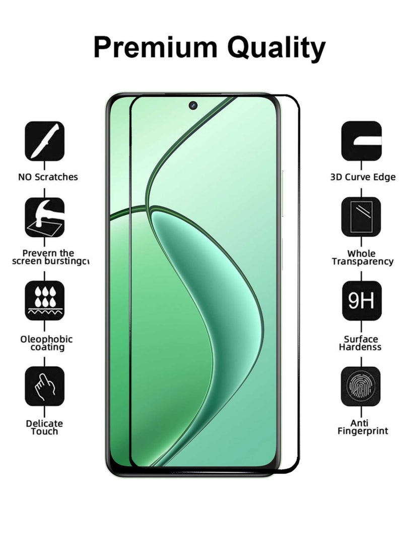 Generic - واقي شاشة Realme 12X - واقي شاشة من الزجاج المقوى من الحافة إلى الحافة، شفافية عالية، لمسة دقيقة، مضاد للانفجار، حواف مقوسة ناعمة، تركيب سهل - Image 1