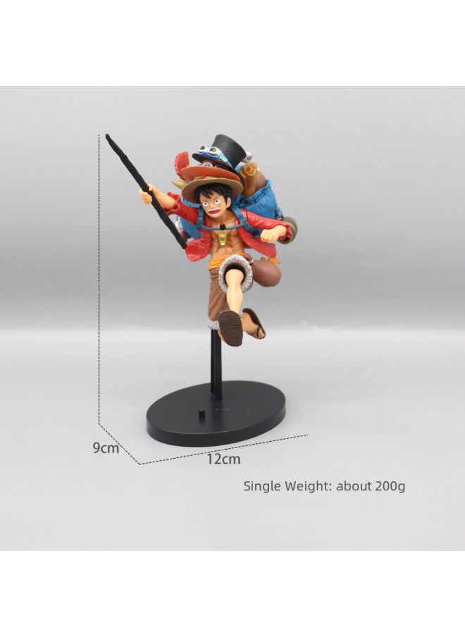 null - Anime Figurine One Piece Luffy Ace Sabo Running Sailing Backpack Model King Ornament Surrounding Doll Decoration-Color:Running 3 Brothers (boxed) - Image 1