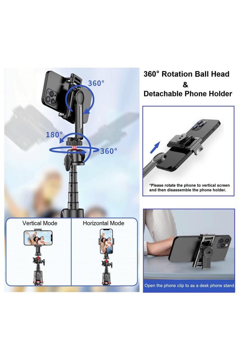 Phone Tripod Selfie Stick, Mini Camera Tripod Phone Holder, with Cold Shoe Mount Travel Tripod and Remote Shutter Control, for iPhone Samsung Camera Stand Video Recording Vlog - Image 4