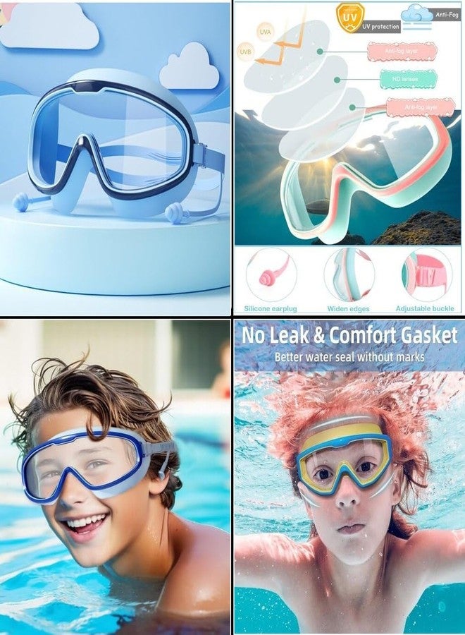 SUNNIFA Kids Leakproof Anti-Fog Yellow Swimming Goggles with Integrated Ear Plugs - UV Protection Comfortable Fit Adjustable Strap for Boys & Girls Aged 3-16 - HD Clear Vision Swim Eyewear - Image 5