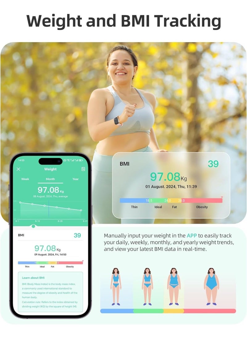 Parsonver Smart Watch for iOS and Android Phones(Answer/Make Calls), HD Screen Watches for Women, IP68 Waterproof Fitness Tracker Watch with Heart Rate Sleep Monitor (Rose Gold) - Image 3