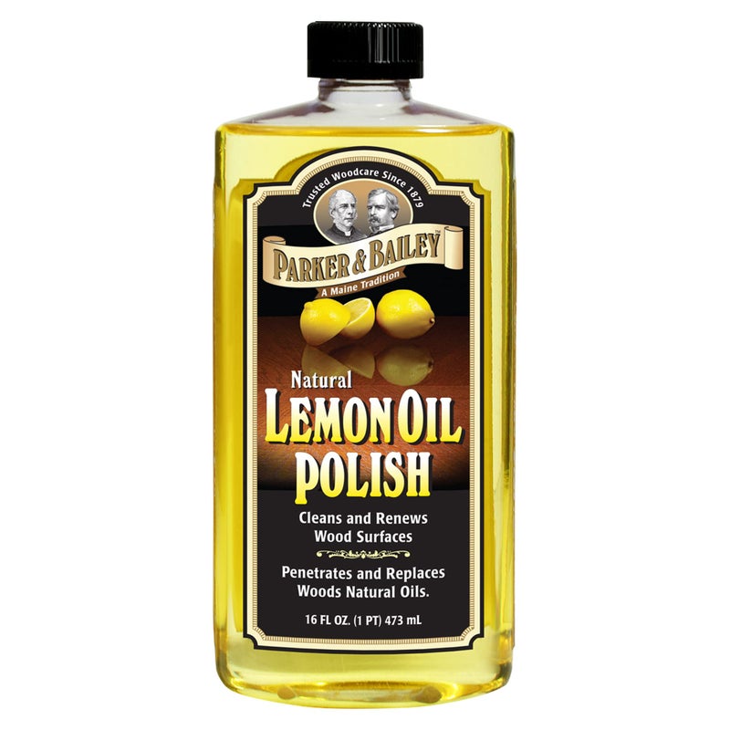 Parker & Bailey Lemon Oil Polish, Natural Lemon Scented Furniture Cleaner & Wood Table Cleaner, Renews & Restores a Finish for Woods, Protects from Drying or Cracking, Leaves a Shiny Finish, 16 oz - Image 1