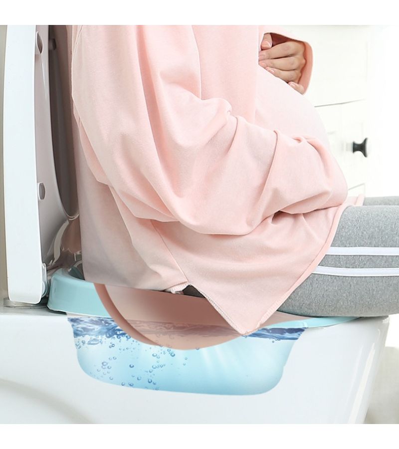 حوض استحمام قابل للطي باللون الوردي للاستخدام المنزلي للحوامل وكبار السن وللبخار للعناية بالبواسير - Image 5
