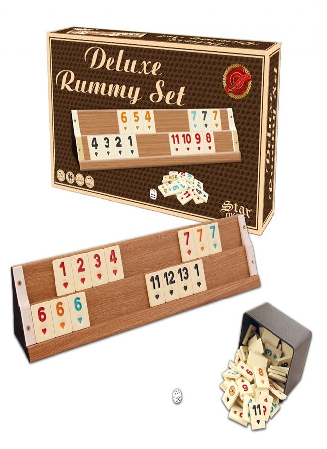 Star - DELUXE WOODEN RUMMY SET / Light Color - Image 1