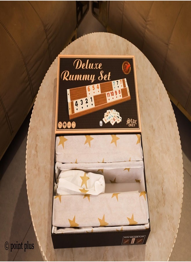 Star - DELUXE WOODEN RUMMY SET / Light Color - Image 1