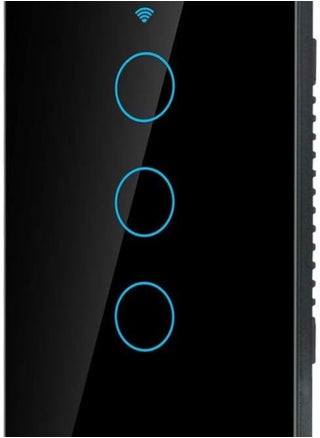 WiFi Touch Screen Switch, Remote Switch with Highly Sensitive Touch Keys, Suitable for Alexa Google, SIRI Voice Control, 3 Way AC(Black) - pzsku/ZE402F6CBCA0F6AC4548DZ/45/_/1736307159/6d1392db-f538-4331-a081-47bc39f2ac25