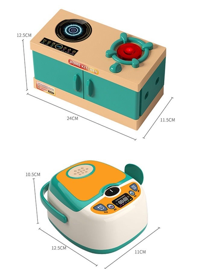 70PCS Pretend Interactive Play Kitchen Toy Accessories with Working Doors Including Cookware Steam Pressure Pot ,Cut Play Food Toys Vegetables Set, Learning Gift Cooking Toy Set for Girls Boys Kids - Image 2