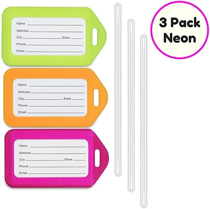 WeKonnect® Luggage Tags – Durable Silicone Bag & Suitcase ID Labels with Waterproof Name Card and Secure Strap for Easy Identification – Travel, Camping, Hiking - Image 3