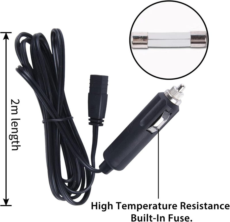KASTWAVE Car Cooler Box Car Replacement Cable, Mini Fridge Lead Cable Plug, Mini Fridge Cigarette Power, 2m Lead Cable Plug Fused Cigarette Lighter Lead Extension Cable - Image 5