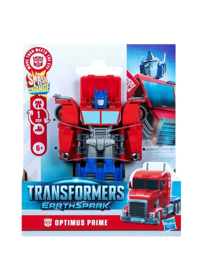 TRANSFORMERS Transformers Earthspark 1-Step Smash Changers Optimus Prime Action Figure (10.16 cm)  - Image 1
