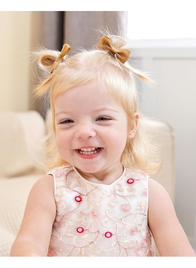 jollybows 40PCS 2 Inches Baby Girls Hair Bows Ties Mini Boutique Elastic Hair Rubber Ribbon Hair Band Accessories for Kids Toddlers Infants (1-40 PCS - Dark color set) - Image 4