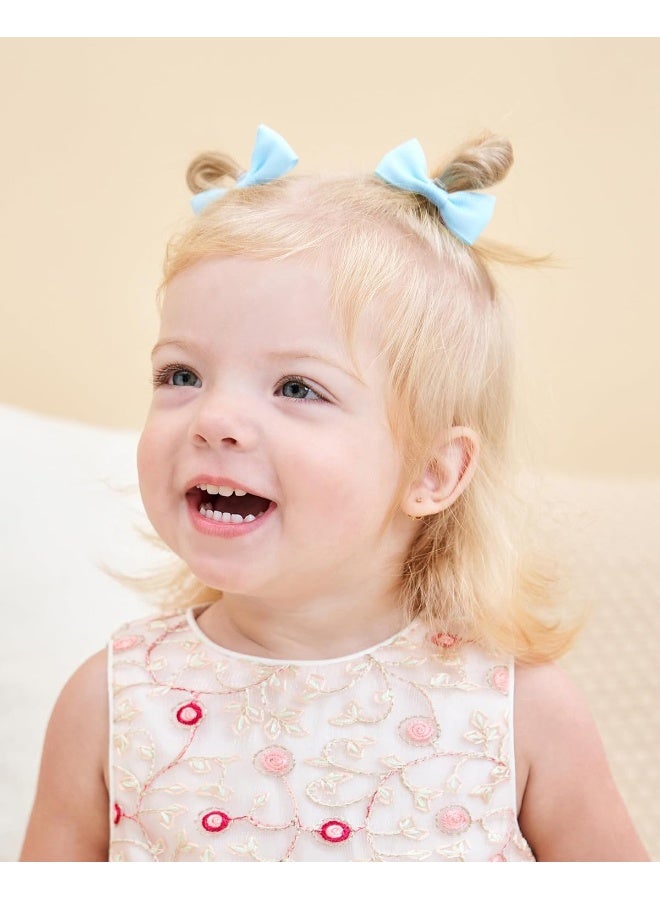 jollybows 40PCS 2 Inches Baby Girls Hair Bows Ties Mini Boutique Elastic Hair Rubber Ribbon Hair Band Accessories for Kids Toddlers Infants (1-40 PCS - Dark color set) - Image 5