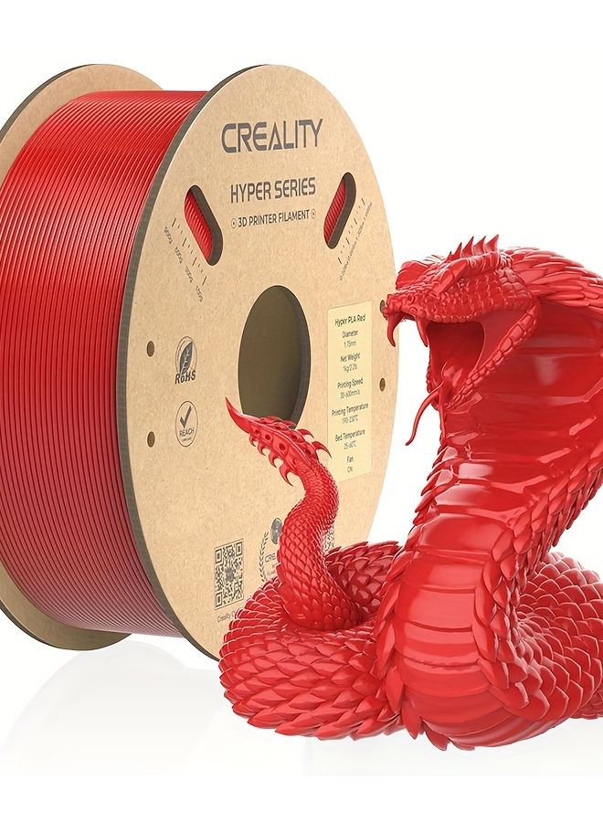 Creality Hyper PLA Filament 1 75mm High Speed 3D Printer Filament Red 1KG Spool - Image 1