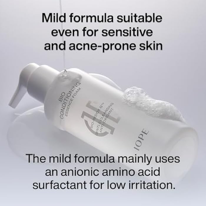 IOPE BIO Conditioning Essence Foam Facial Cleanser | Gentle Makeup Cleansing & Moisturizng for Sensitive Skin, Antioxidant, Daily exfoliation with PHA, Korean Face wash, 6.08 Fl Oz - Image 3